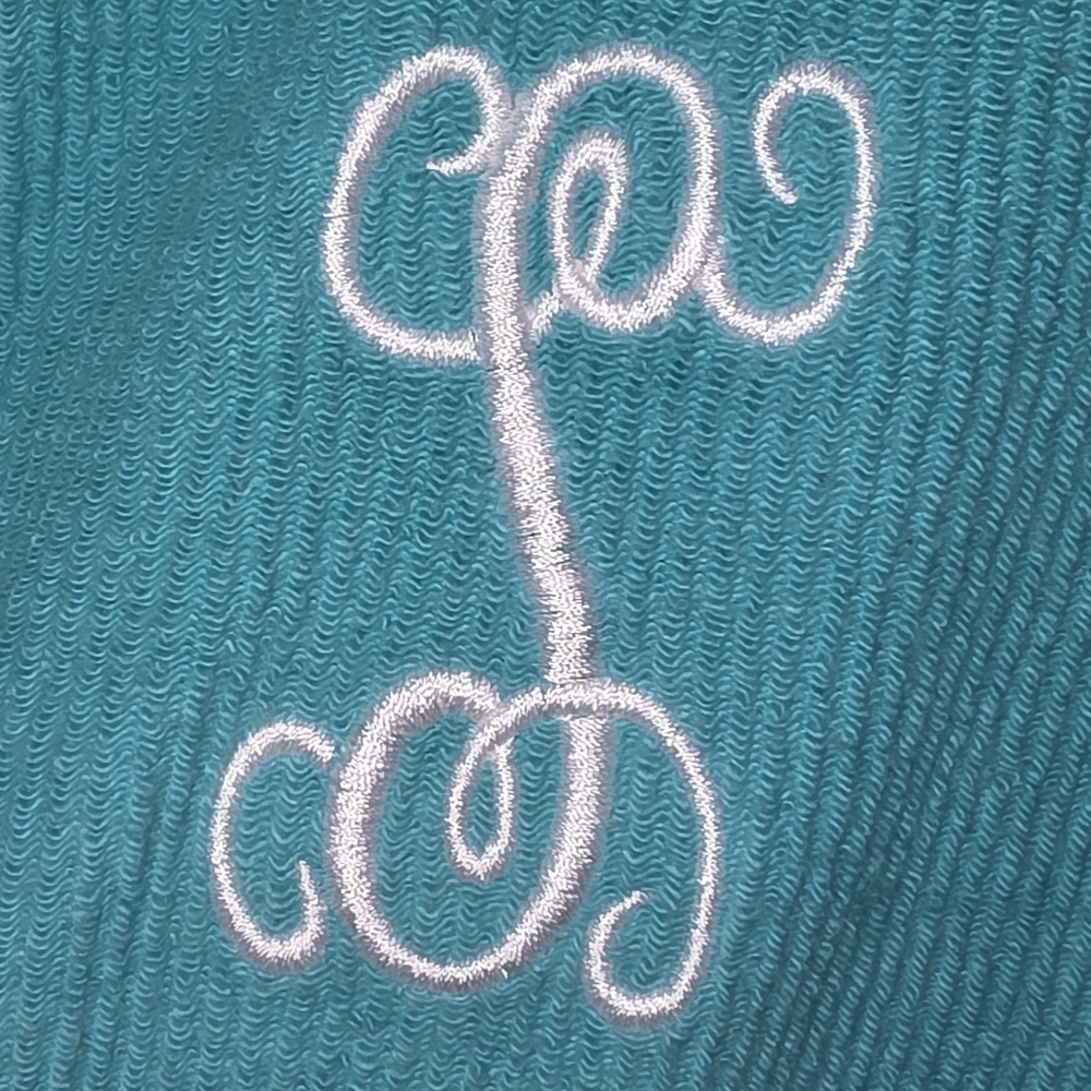 Green and White Ribbed Sweatshirt with Decorative Design